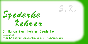 szederke kehrer business card